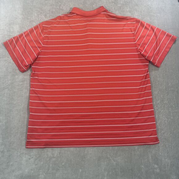 Nike Mens XL Red‎ Striped Dri Fit Golf Polo Shirt - Picture 6 of 6
